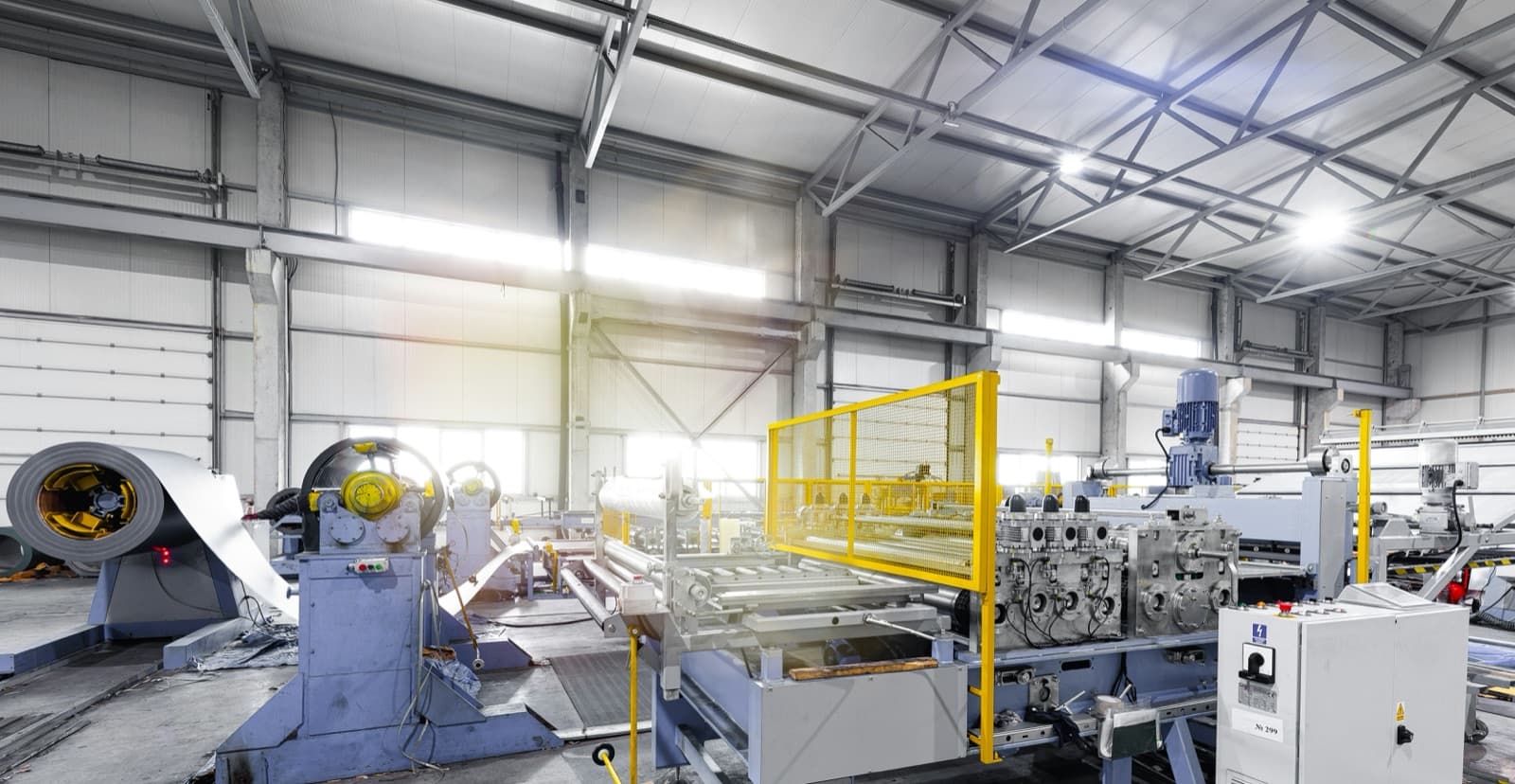 Clean production line and equipment inside a manufacturing plant